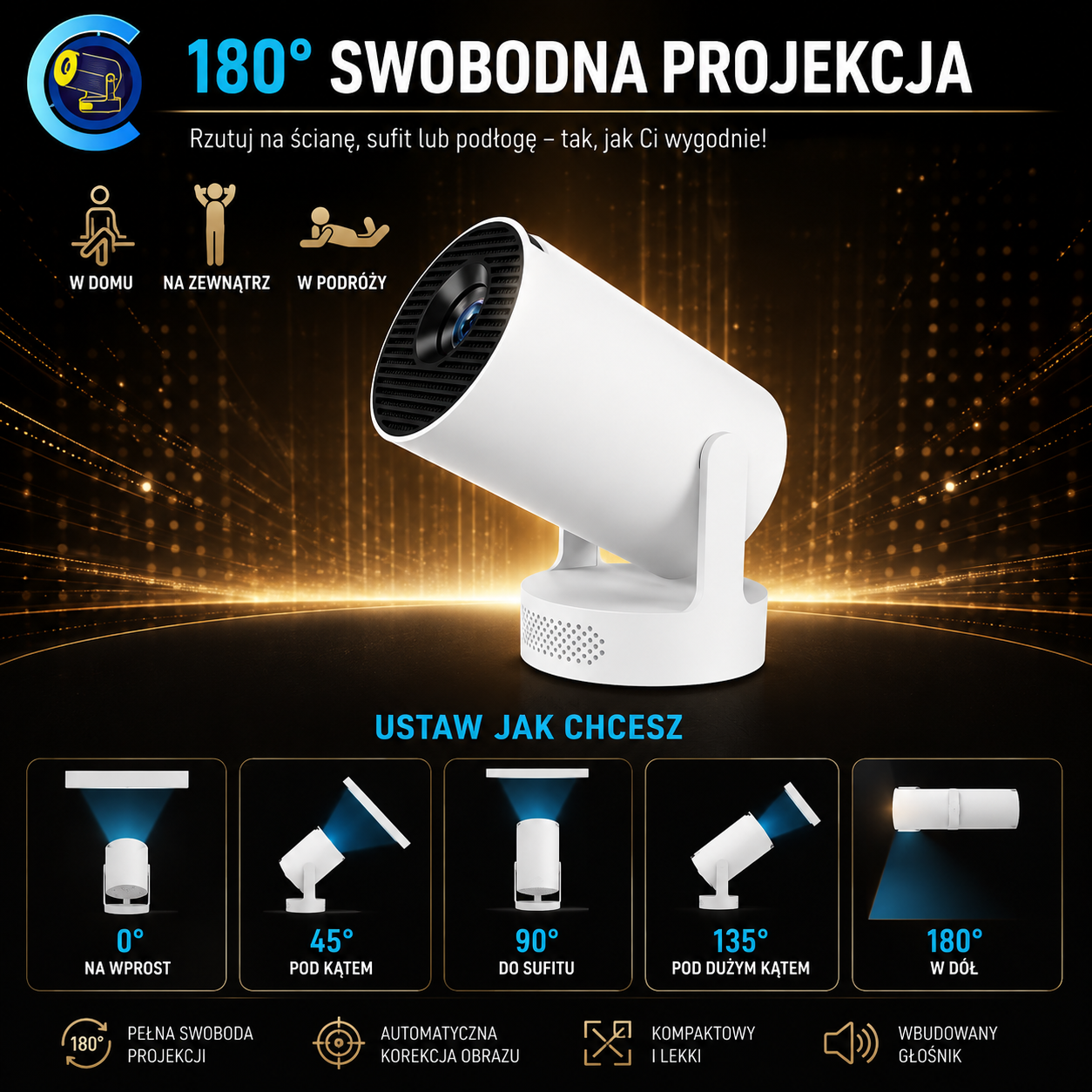 HY300 Ultra™ – Przenośny Projektor 720P | Kino w Twoim Domu