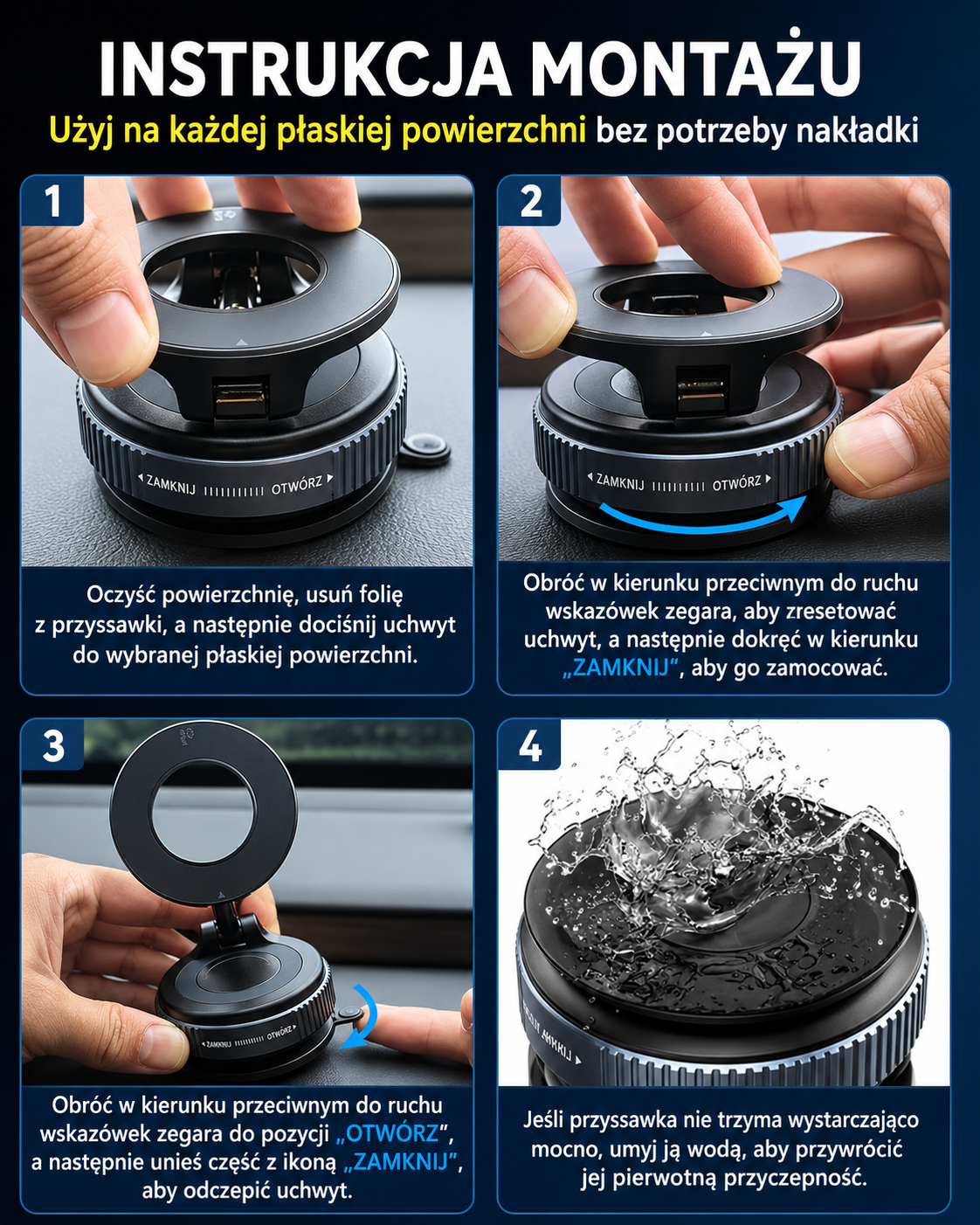 Grip360™ – Magnetyczny Uchwyt na Telefon 360°